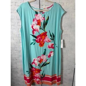 Chico’s women’s dress cap sleeve tropical travel floral feminine vacation ￼